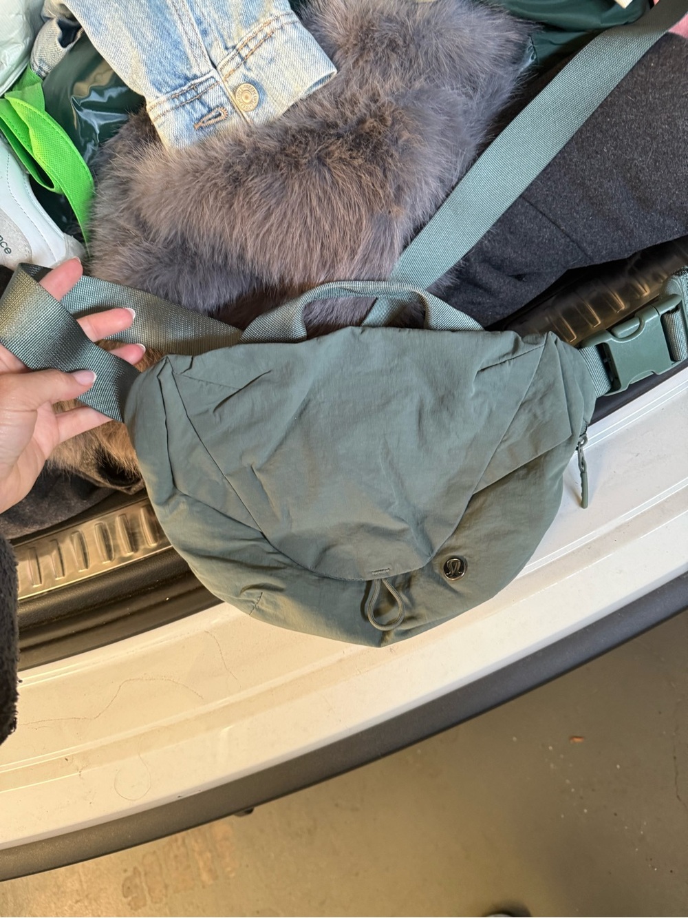 lululemon athletica Olive Green Shoulder Pouch